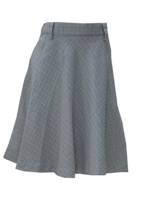 Girls Light Grey Checked Flared Skirt