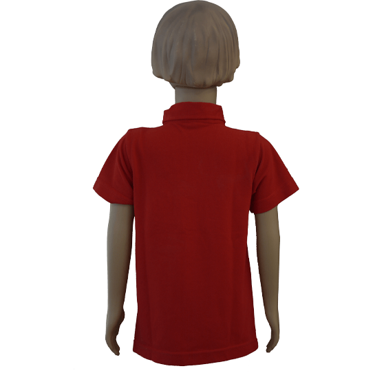 Girls Red Solid Polo Neck T-shirt (PreKg To 2nd Grade and 11th-12th CBSE) - Image 4