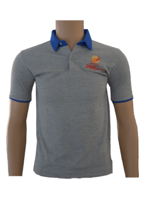 Unisex Grey with Blue Collar Polo Neck T-shirt (From 3rd To 10th Grade)