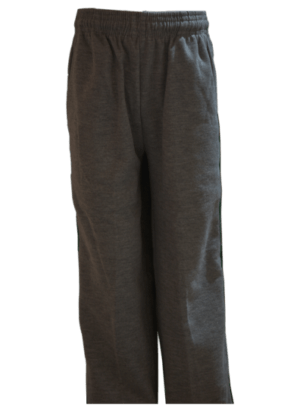 Unisex Grey with Green Side Line Track Pants (From 3rd To 10th Grade)