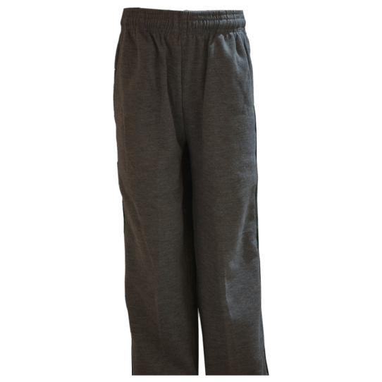 Unisex Grey with Green Side Line Track Pants (From 3rd To 10th Grade)