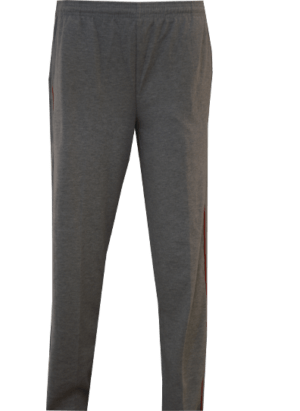 Unisex Grey with Red Side Line Track Pants (From 3rd To 10th Grade)