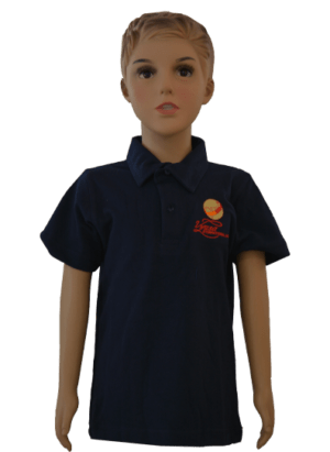 Boys Navy Blue Solid Polo Neck T-shirt (PreKg To 2nd Grade and 11th-12th CBSE)