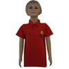 Girls Red Solid Polo Neck T-shirt (PreKg To 2nd Grade and 11th-12th CBSE)