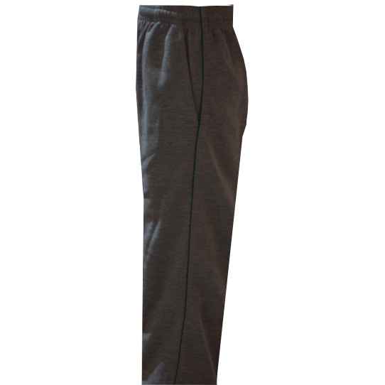Unisex Grey with Green Side Line Track Pants (From 3rd To 10th Grade) - Image 2