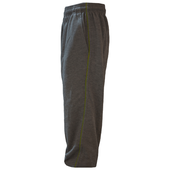 Unisex Grey with Yellow Side Line Track Pants (From 3rd To 10th Grade) - Image 2