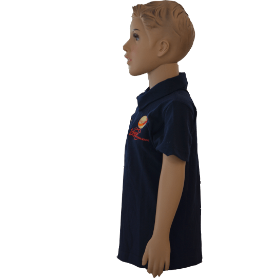 Boys Navy Blue Solid Polo Neck T-shirt (PreKg To 2nd Grade and 11th-12th CBSE) - Image 2