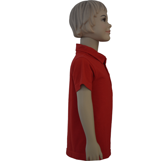 Girls Red Solid Polo Neck T-shirt (PreKg To 2nd Grade and 11th-12th CBSE) - Image 3